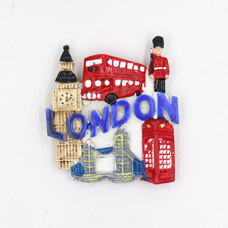 Recuerdo de turismo nacional de Inglaterra de Londres, imán de resina 3D para refrigerador, pegatina para decoración del hogar, adornos,