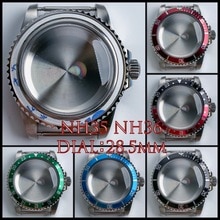 Horloge 1960 Automatische Rvs Horlogekast 40Mm Vintage NH35 Beweging Acryl Halfronde Spiegel Lichtgevende Handen Vervanging