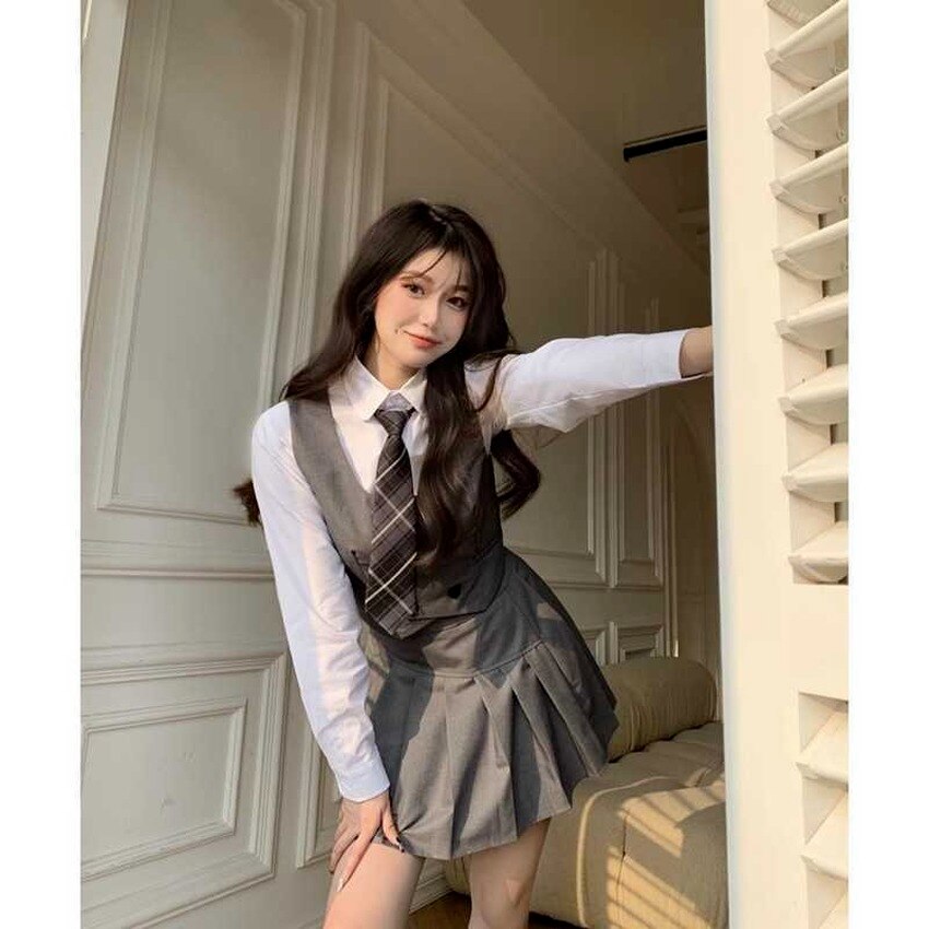 Uniforme japonais Kawaii Jk pour femmes, tenue scolaire pour filles, veste décontractée, cravate, jupe plissée, robe moderne pour dames, 2022
