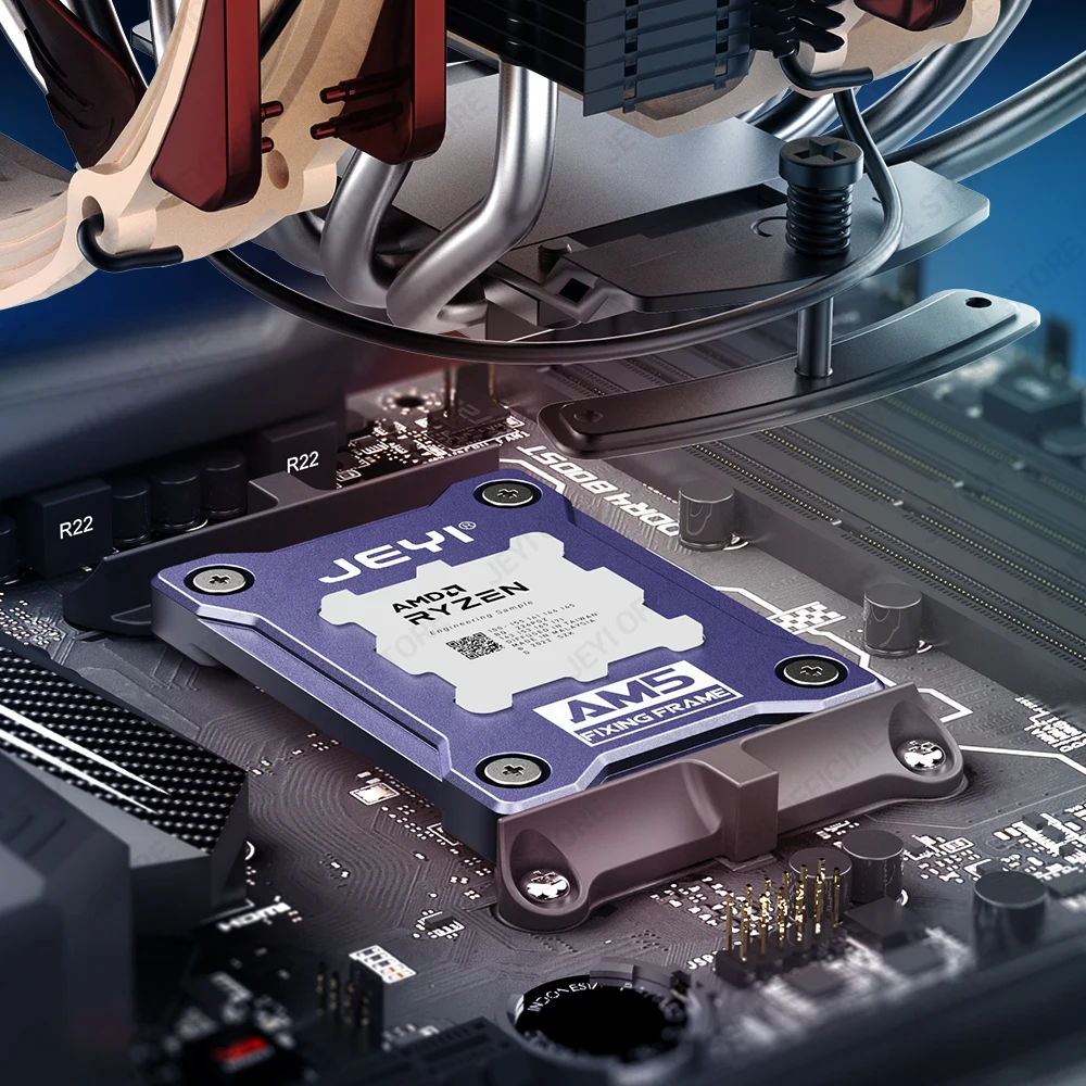 JEYI AM5 CPU Anti-Bending Socket Frame Aluminum AMD Bending Corrector Fixing Holder for 7950X,7900X,7700X,6000X Anti-Warping