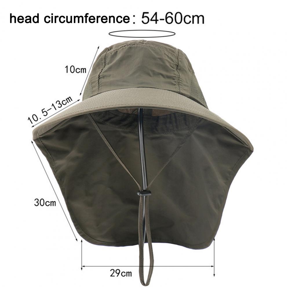 Summer Sun Hat Men Women Cotton Boonie Hat with Neck Flap Outdoor UV Protection Large Wide Brim Hiking Fishing Safari Bucket Hat
