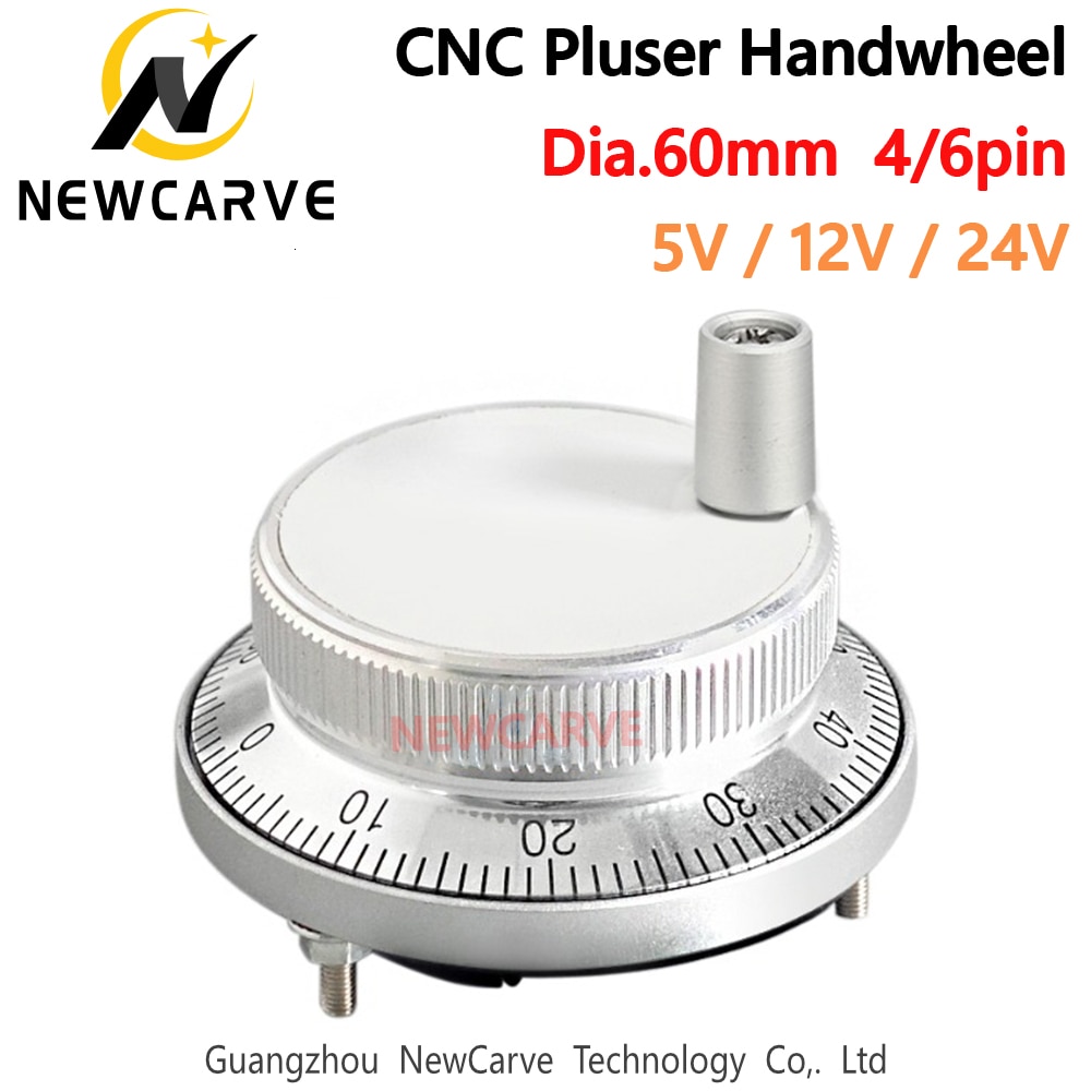 NEWCARVE – roue à main électronique, 60mm 5V 12V 24V, 4 6 broches, générateur d'impulsions 25 100, encodeur rotatif manuel