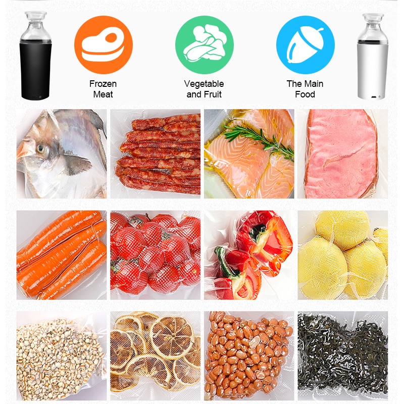 Tinton life handhållen mat vakuumförseglare förpackningsmaskin filmbehållare försegling vakuumförpackare med vakuum blixtlåspåsar