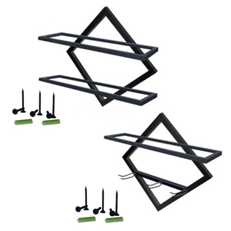 Wall Mounted Upside Down Wine Rack Bottle Goblet Glass Holder Storage Organizer