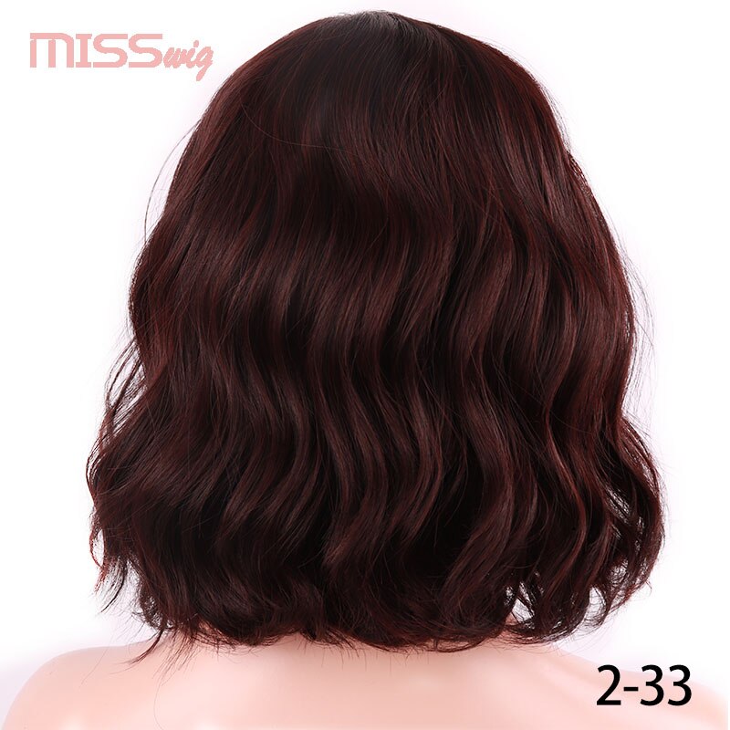 MISS perruque court vague d'eau cheveux synthétiques 16 couleurs disponibles perruque pour femmes fibre résistante à la chaleur quotidien faux cheveux