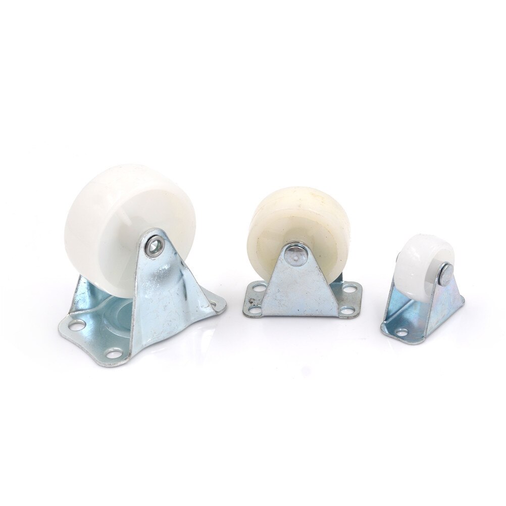 4X Directional Casters 1"/1.5"/2" Wheel Castor White PP Nylon Dual Roller Wheel For Platform Trolley Chair Swivel Casters