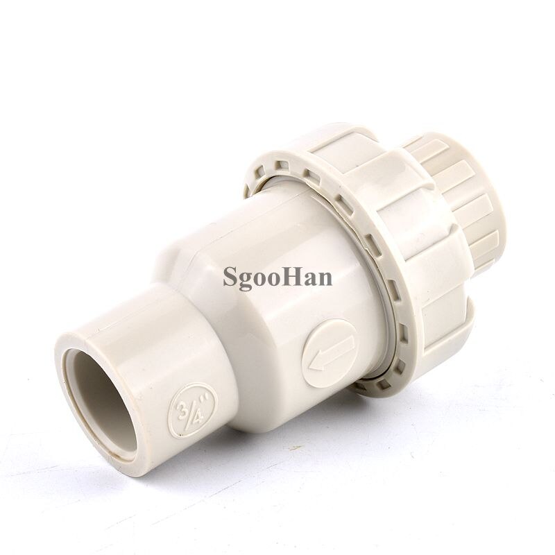 1Pc ID 20~110mm PPH Check Valve One Way No-Return Valve Aquarium Fish Tank Pipe Fittings Garden Irrigation Water Tube Connectors