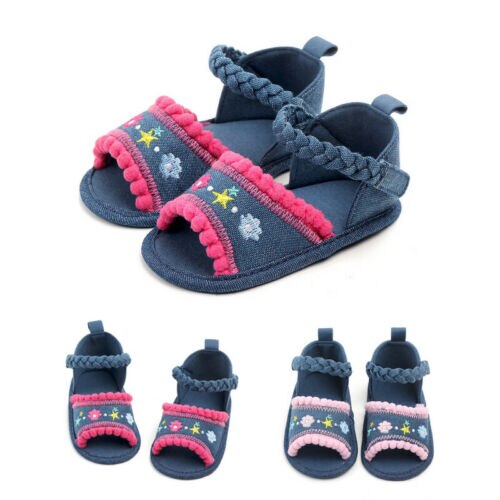 Focusnorm Baby Mädchen Rüschen Blume Schuhe Sandles Sommer Schuhe Kleinkind Prewalker