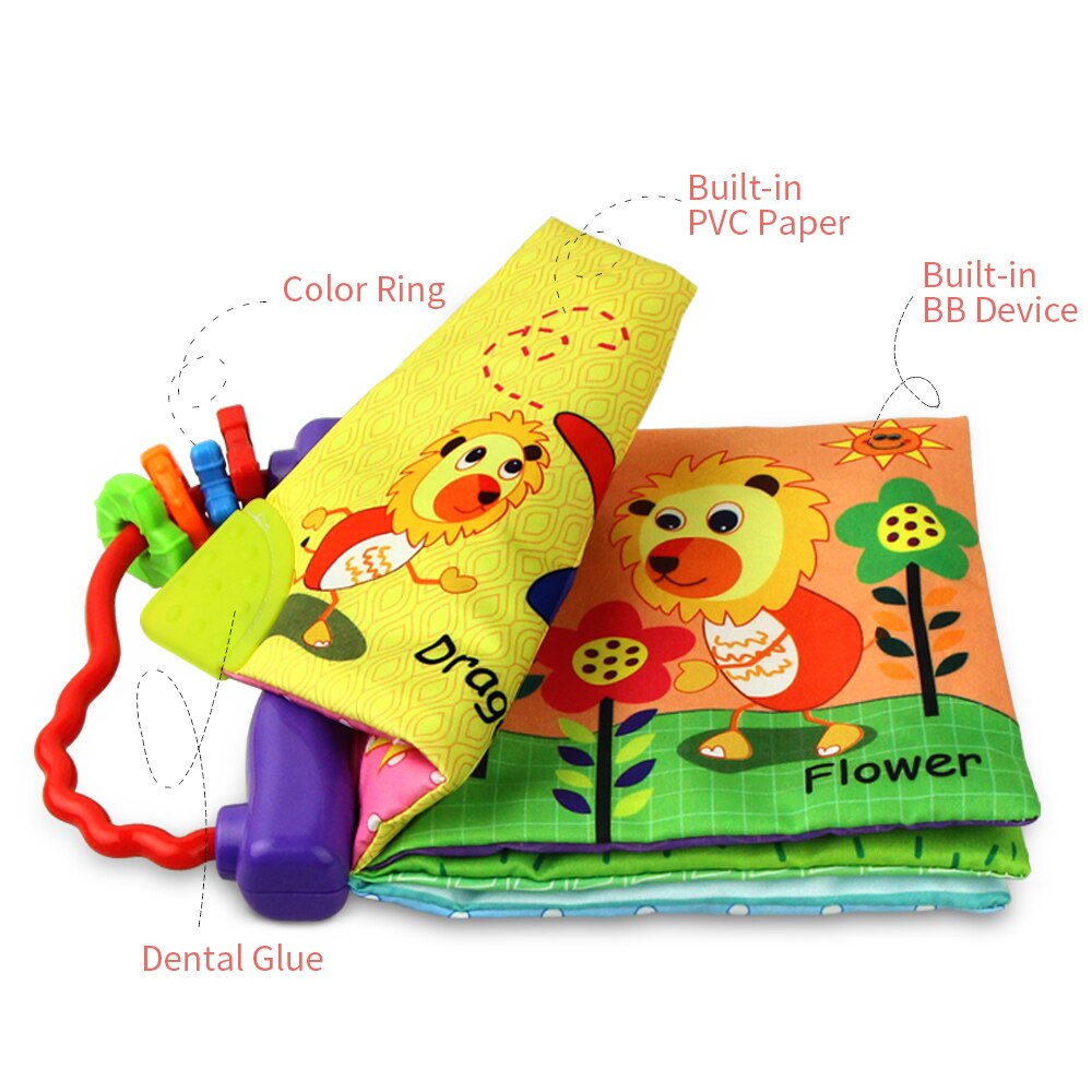 Baby Cloth Teether Book Toy Infant Educational Baby Rattles Mobiles Sensory Toys for Newborn baby 0-12 Months Baby Knuffel