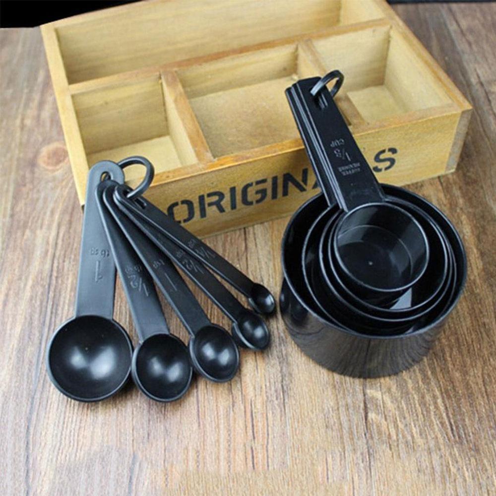 10PC black set plastic measuring spoon plastic measuring spoon measuring cup baking tool set baking weighing tool