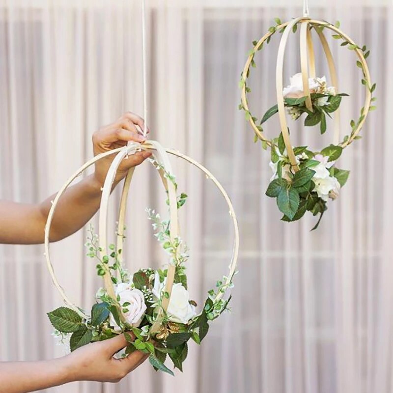 5 st 9-30cm träring krans rund bambu cirkel heminredning gör-det-själv blomställ hängande girlanger handgjorda drömbåge