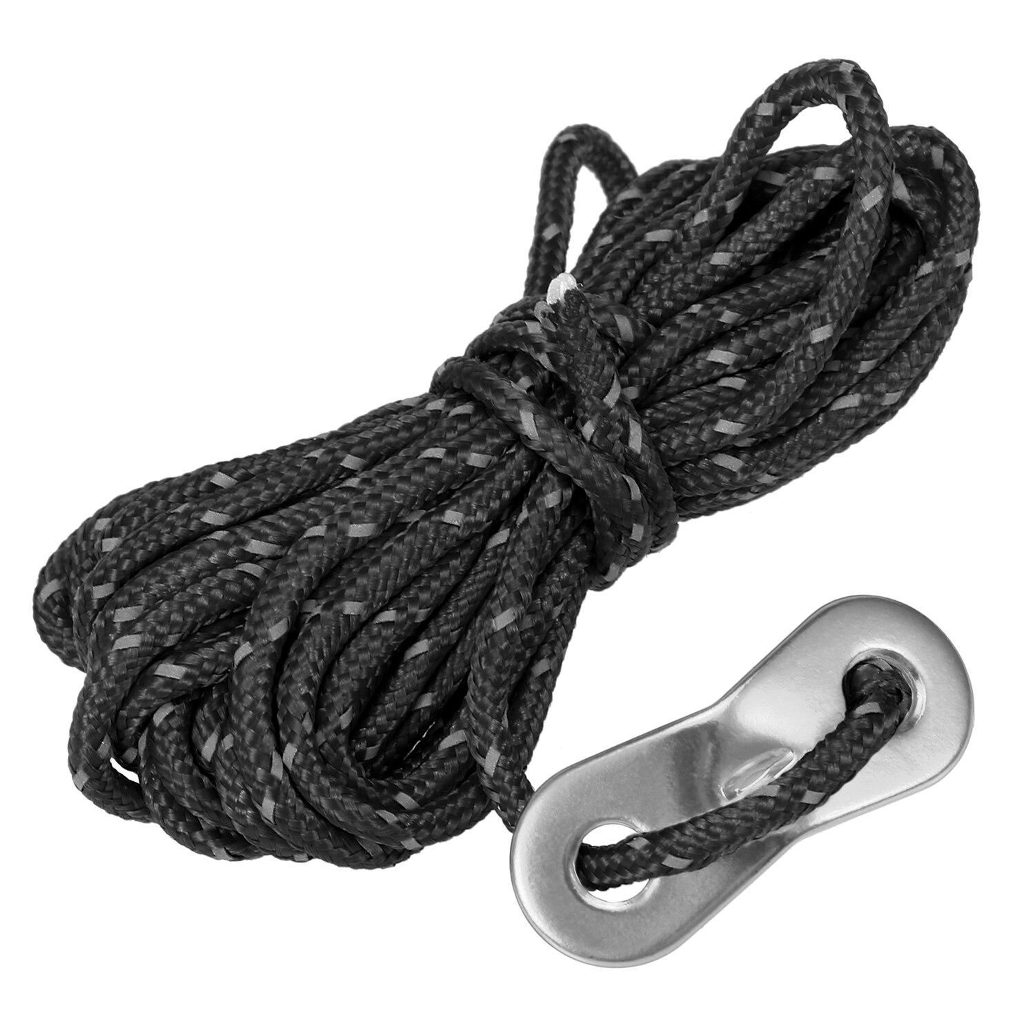 Cordes de tente colorées à suspendre, 6 pièces, cordon de 3mm, 13 pieds, ensemble de tendeurs de tente, corde réfléchissante réglable, auvent de Camping: Black