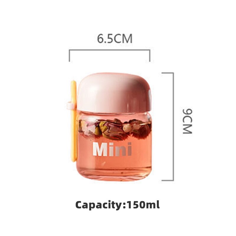 Mini bouteille d'eau en verre de 150ml, petite tasse d'eau Portable coréenne, tasse réutilisable de voyage, tasse en verre anti-fuite pour enfants