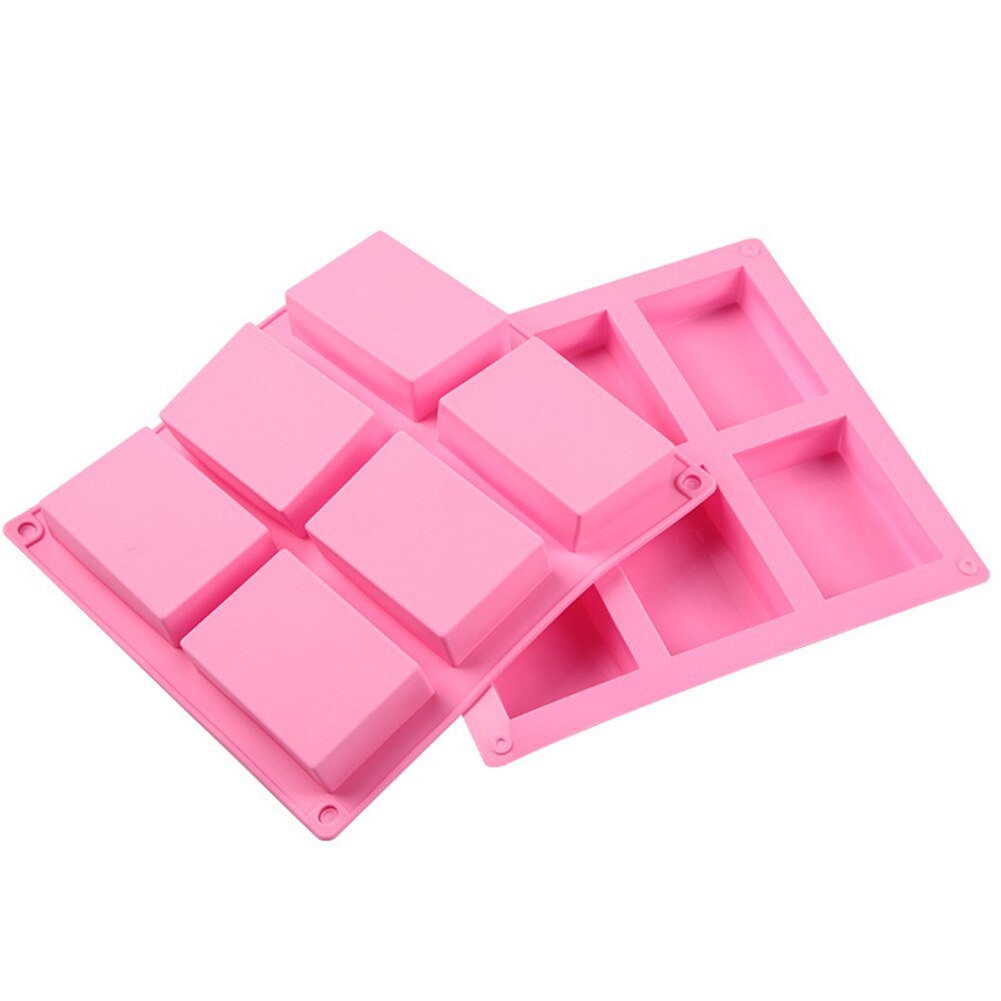 6 Cavity Silicone Handgemaakte Zeep Mold 3D Rechthoek Diy Craft Cakevormen Koekjes Cookies Mold Keuken Tool