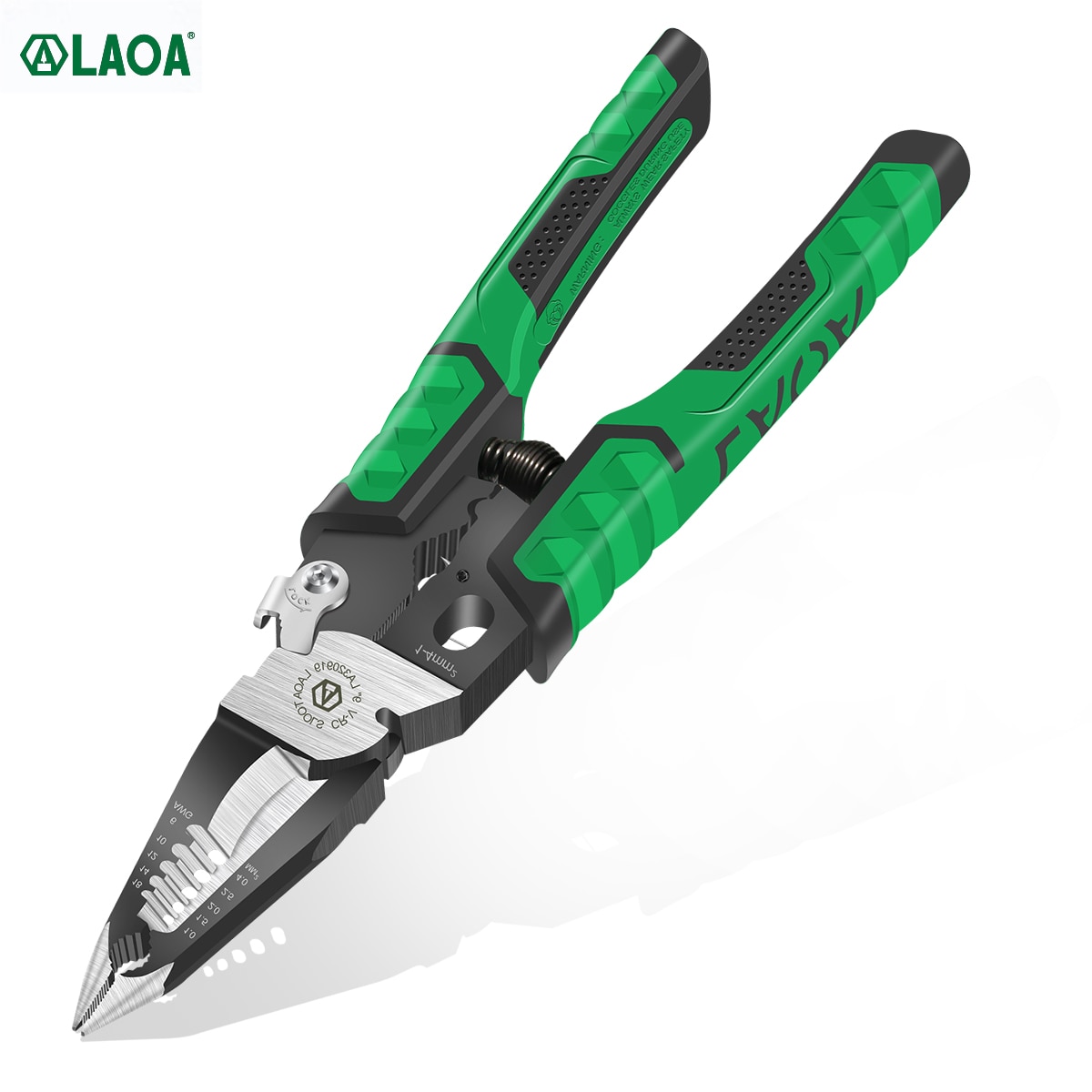 Laoa 9 in 1 elektriker tang multifunksjonell nesetang for wire stripping kabelkutter terminal krymping håndverktøy