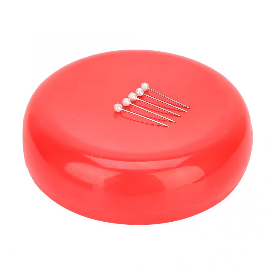 Round Magnetic Pin CushionSewing Needle Holder Storage Case Household Supplies Magnetic Sewing Pin Storage Case: red
