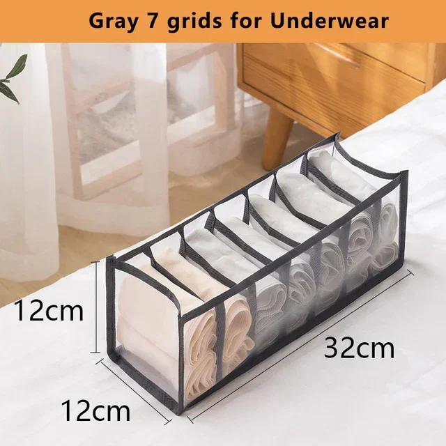 Closet Organizer Jeans Opbergdozen Ladeverdeler Dozen slipje organizer Opvouwbare ondergoed organisatoren Opslag voor kleding: Chocolade