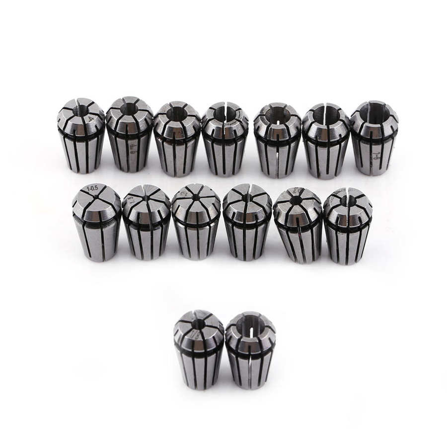 15pcs ER11 Spring Collet Set Workholding Engraving Collets for CNC Engraving Machine & Milling Lathe Tools