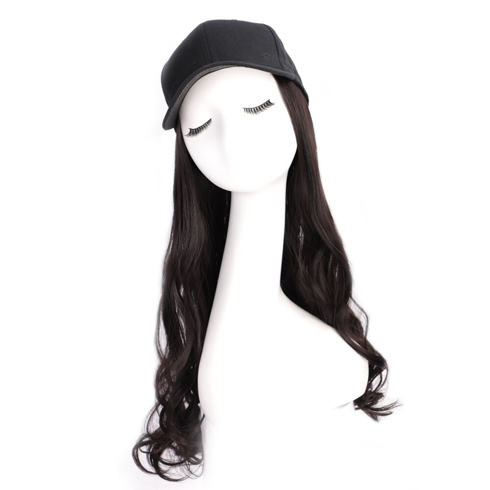 ONYX-peluca con gorro de béisbol para mujer, peluca de cabello de 22 ", gorra sintética ondulada, extensión de cabello, conexión natural, ajustable, para: # 4