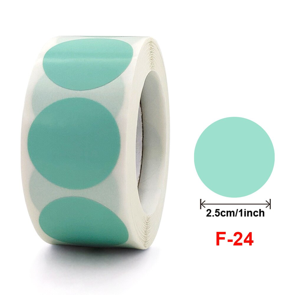 500per Roll Chroma Label Color Code Dot Labels Stickers 1 Inch Roun Red Green White Yellow Blue Pink Black Stationery Stickers: F24