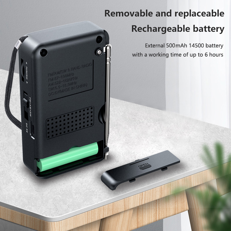 Xiaomi Emergency Pocket Radio AM/FM/SW Radio Best Reception Type-C Rechargeable With HD Display Screen Radio Player For Elder