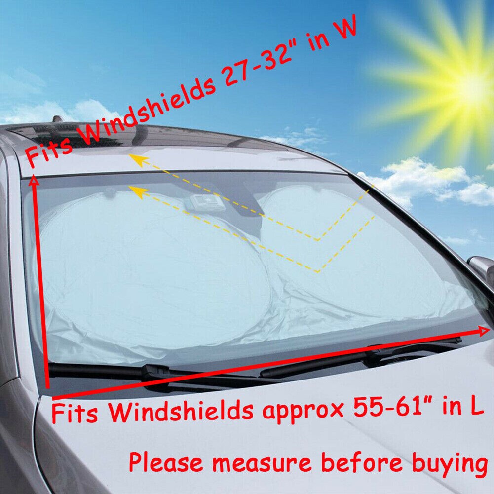Bil solskydd dubbel solskydd med silverduk material solskydd 150*70cm bil vindruta solskydd
