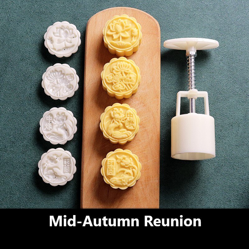 12 Chinese zodiac Flower Mooncake Mold Set Mid Autumn Festival DIY Hand Pressure Fondant Moon Cake Mould Decoration Tool