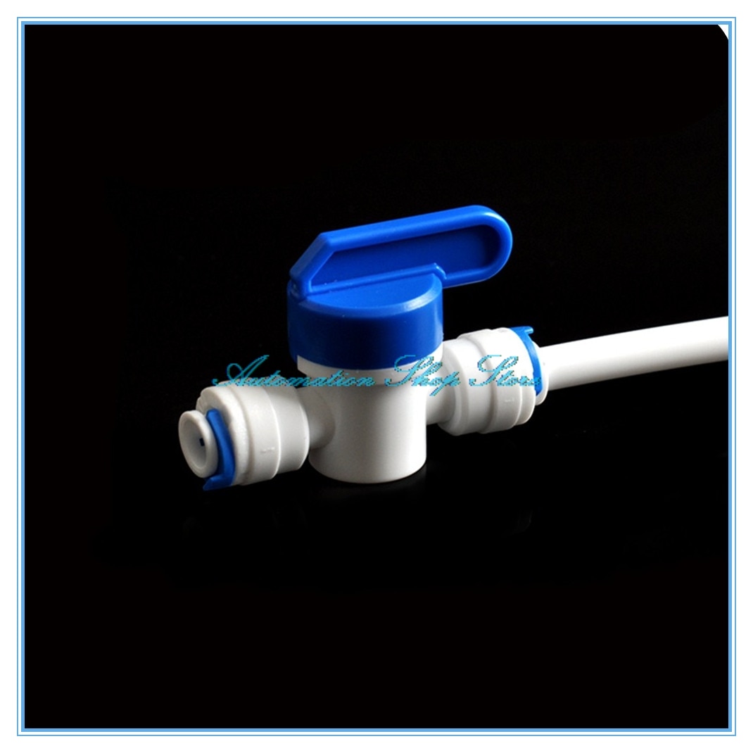 1/4" Inline Tube tap shut off Ball Valve Quick Fitting Connection Aquarium RO Water Filter Reverse Osmosis System