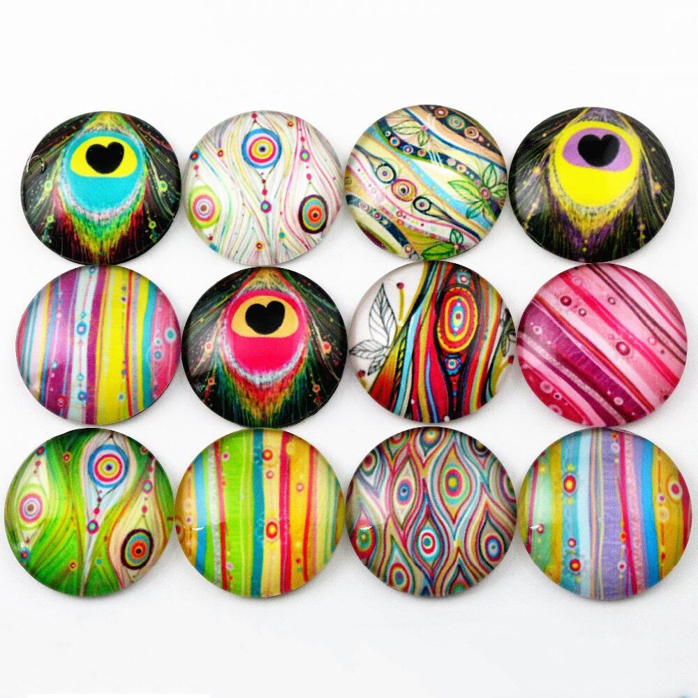 10pcs 25mm Mixed Cat Cut Handmade Photo Glass Cabochons Pattern Domed Jewelry Accessories Supplies: D6-27