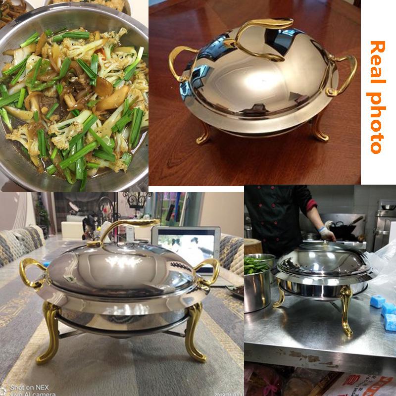 stainless steel alcohol stove household /commercial small chafing dish solid fuel boilersmall dry pot apple pot 20/24cm