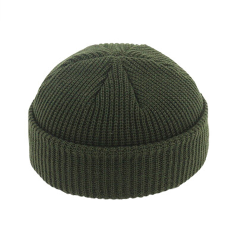Vinter varme huer kvinde strikket hue kalot hip hop hat voksne mænd hue afslappet kort tråd elastiske unisex hatte: 2