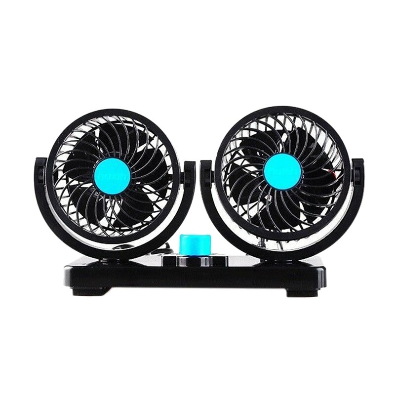 12V 5W Portable Air Conditioner For Car Dual Head Plug In Vehicle Fan Dash Mount