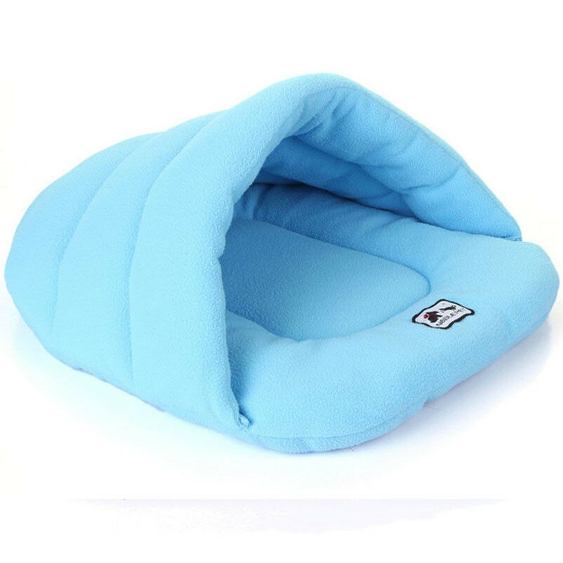Niche en forme de chien chat | Animal domestique, chambre grotte chaude et douce, Igloo, lit, chaton, chiot, chien, pantoufles, maison, niche, coussin de couchage: Light Blue / S