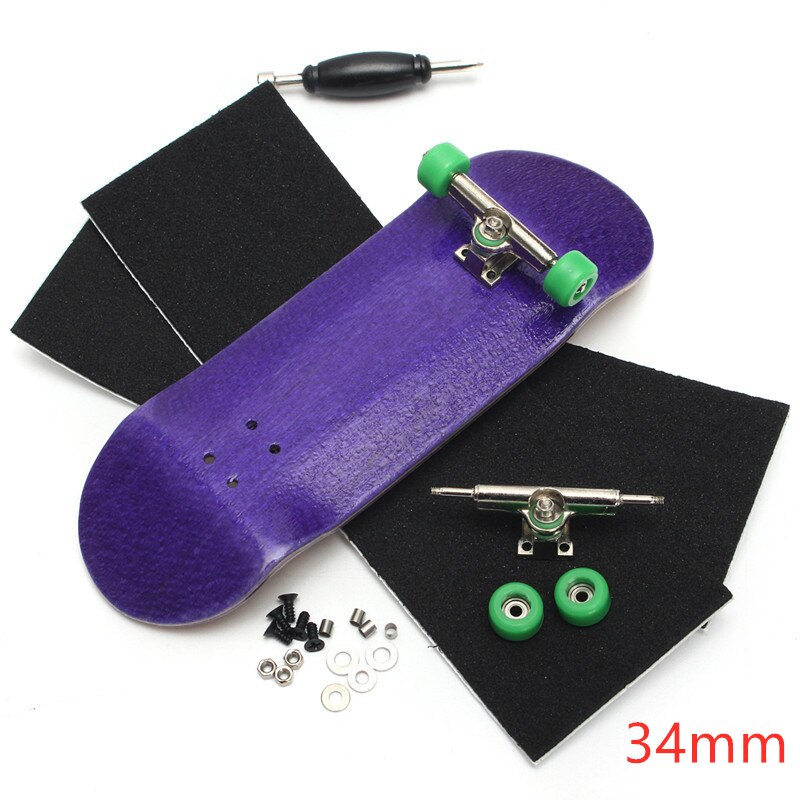 Holz Finger Skateboards Professionelle Finger Schlittschuh Gremium Holz Griffbrett mit Lagerbier Rad Schaum Schraubendreher: Violett 34mm