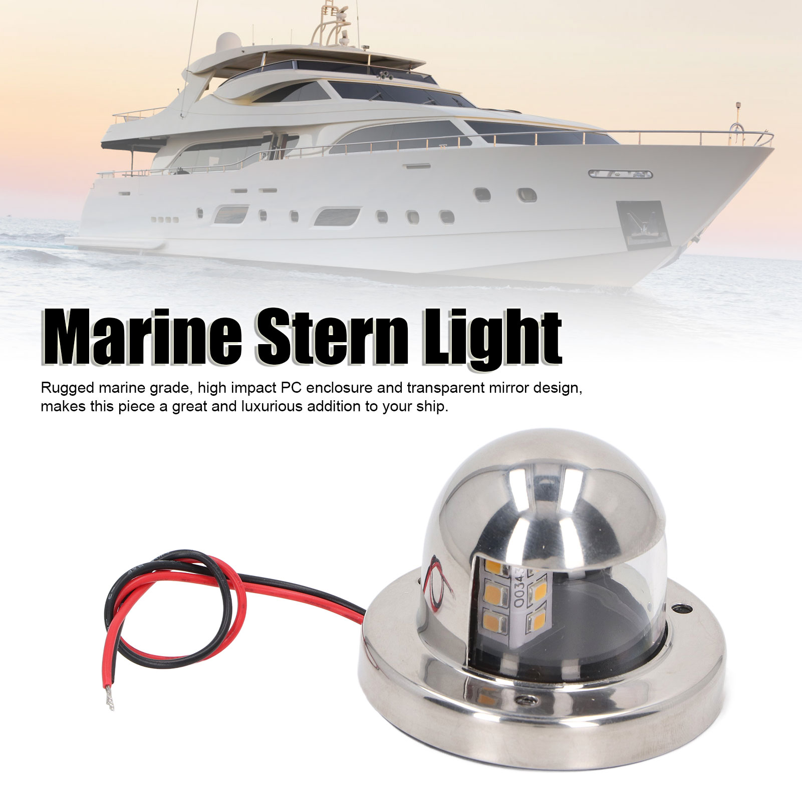 Navigationsankerlys marineankerlys 2nm synlighed 12v dc robust  ip66 vandtæt hvid til både yachter ponton
