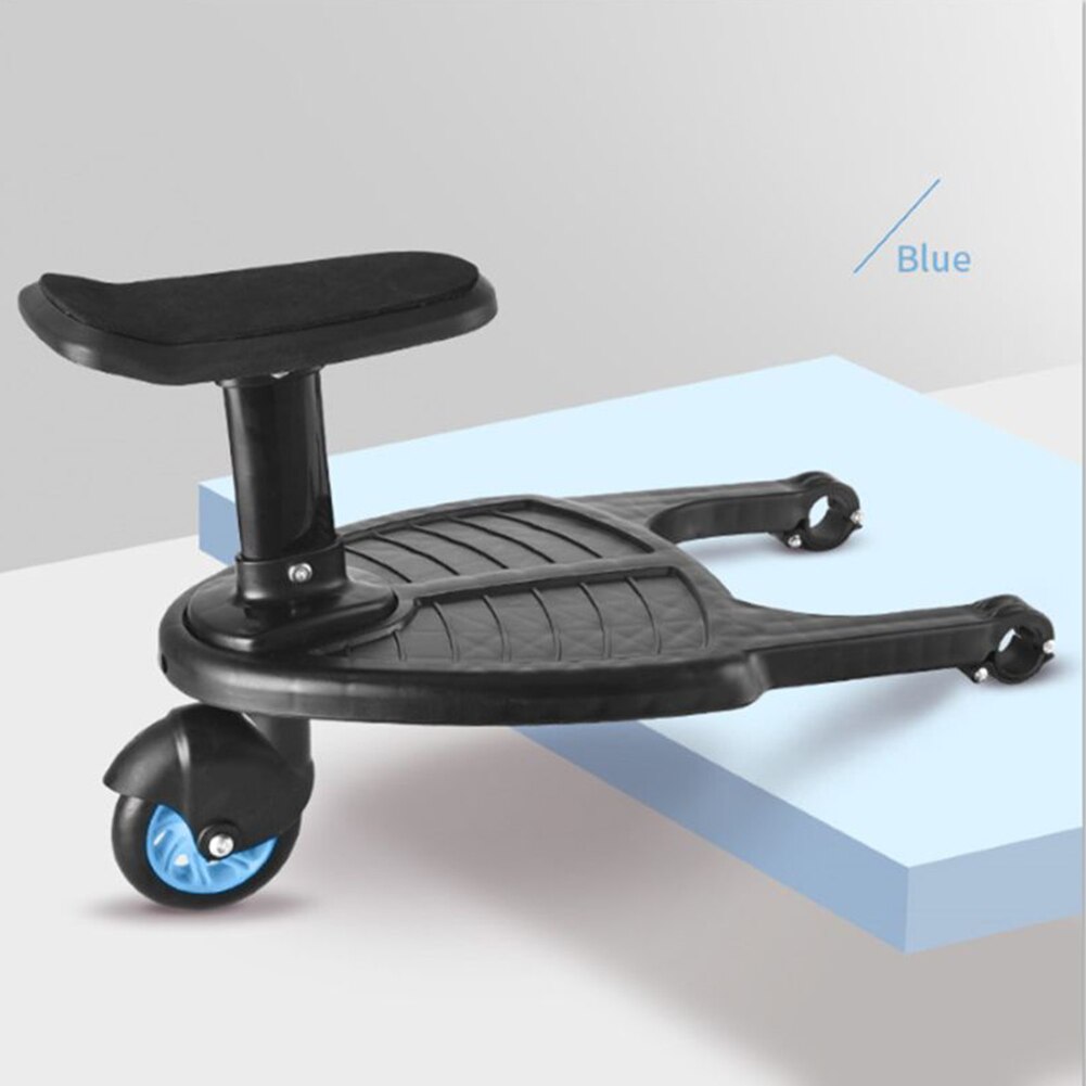 Kinderen Kinderwagen Pedaal Adapter Hitchhiker Voor Trolley Wandelwagen Skate Auto Skate Scooter Voor Winkelwagen Staande Plaat Met Seat Winkelwagen: Blauw