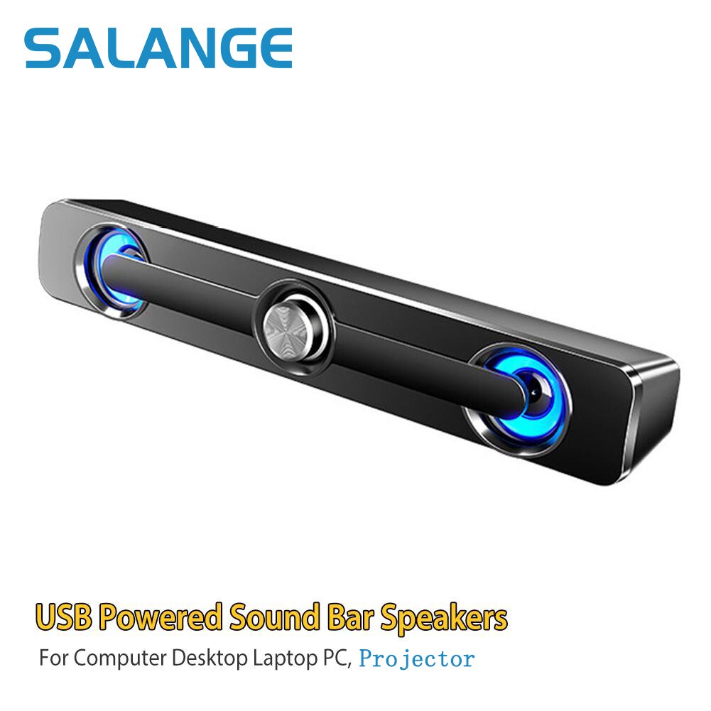 Salange-barra de som bluetooth, usb, com fio, alto-falante estéreo, para projetor, pc, notebook, telefone, computador, 3.5mm, aux