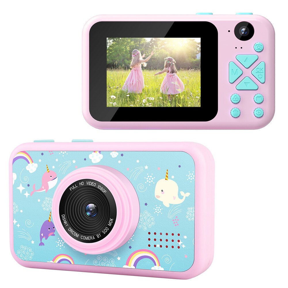 Videocamera con schermo HD 1080P fotocamera per bambini a doppio scatto anteriore posteriore impermeabile portatile per ragazze ragazzi fotografia per bambini