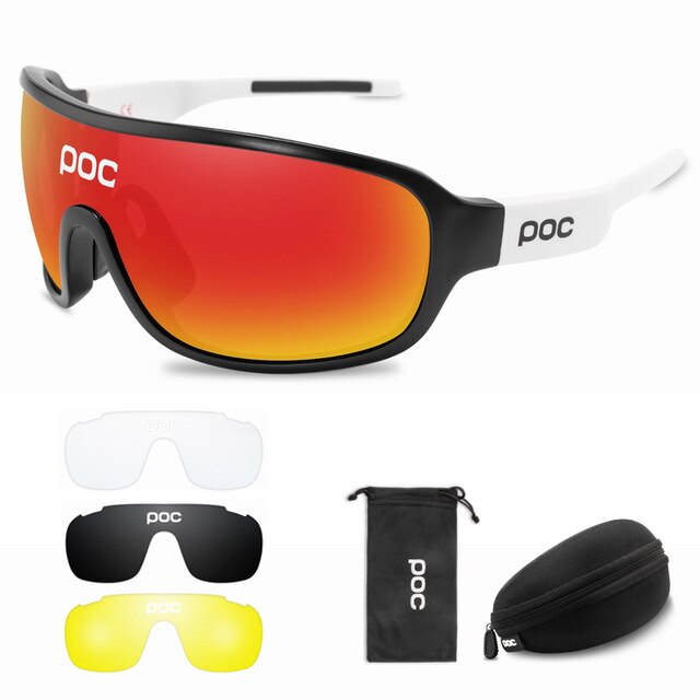 4 Set di lenti POC occhiali da ciclismo sport all'aria aperta occhiali uomo donna occhiali da bicicletta polarizzati MTB Road Bike occhiali da moto: P10-1
