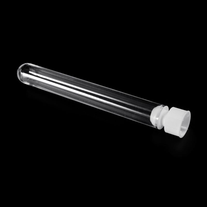 10 Stks/pak 15X100 Mm Transparant Plastic Test Tubes Lab Test Tool Met Schroefdop