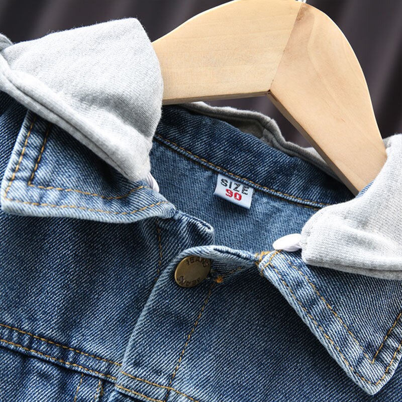 Lente Jongens Jas Denim Jassen Voor Meisjes Baby Jas Jongen Capuchon Baby Denim Jas Kinderkleding Kids Jas tops