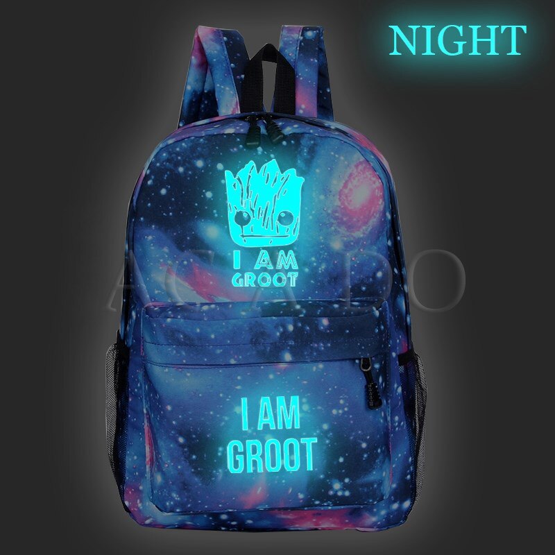 Guardiani della Galassia Luminoso Zaino IO sono GROOT Capretti Delle Ragazze Dei Ragazzi Del Computer Portatile Mochila Donne Degli Uomini Adolescenti Nuovo Modello di Scuola zaino: 12