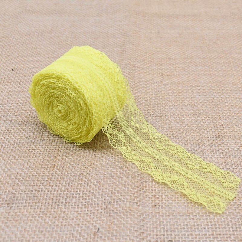 10 m/lot 4cm dentelle Tulle rouleau tissu bobine de mariage bricolage décoration bébé douche Tutu anniversaire décor fête fournitures décoratives: T07 Yellow