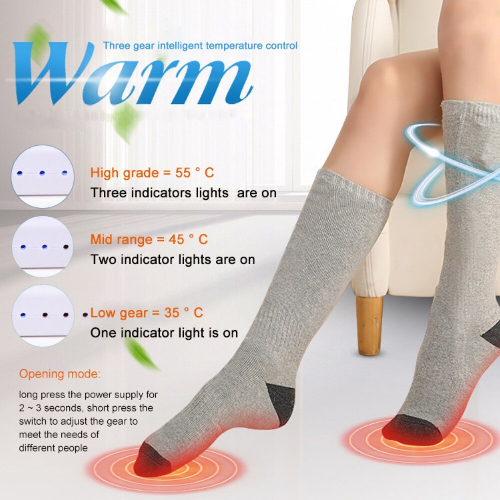 Winter Camping Hiking Remote Control Ski Cycling Warm Heated Socks Battery Thermal Smart Electric Heating Sock