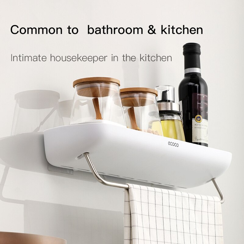 Ecoco Bathroom Shelf Shower Caddy Organizer Wall Mount Shampoo Rack No Drilling Kitchen Storage