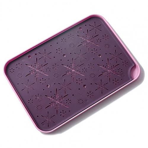 Drain Tray Rectangular Double Layer Plastic Portable Drainer Sink Tray for Kitchen: Purple Pink