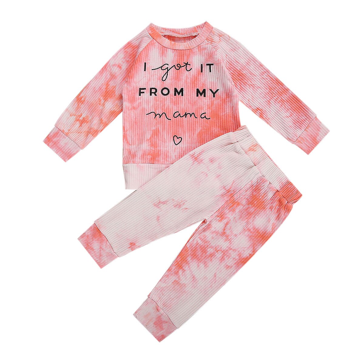 2 Stuks Kinderen Pak Set, tie-Dye Print Geribbelde... – LovingPrices, image size:1200x1200