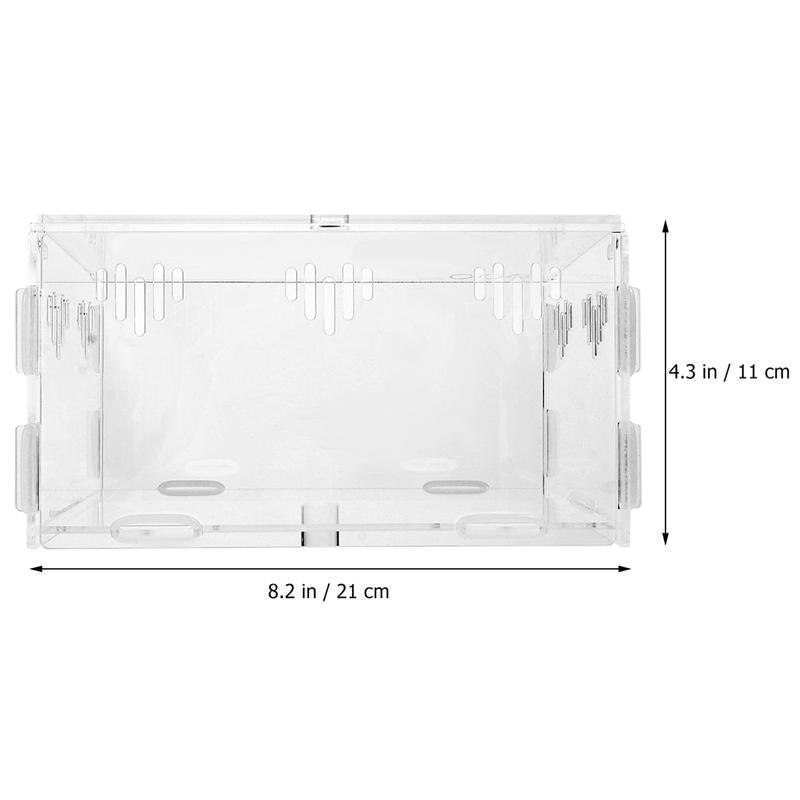 1pc Climbing Pet Feeding Box Sturdy Transparent Spider Tank Amphibious Animal Tank Tortoise Tank for Spider