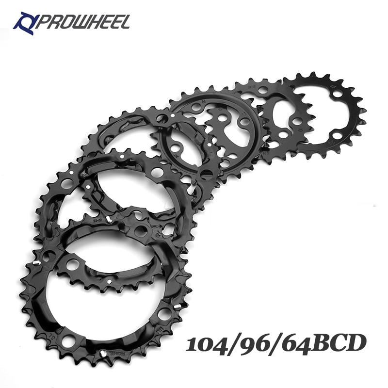 Prowheel fiets tandwielen 64/96/104 bcd mtb fiets kettingblad 22/24/30/32/40/42/44t kettingbladen mountainbike crankstel tand onderdelen
