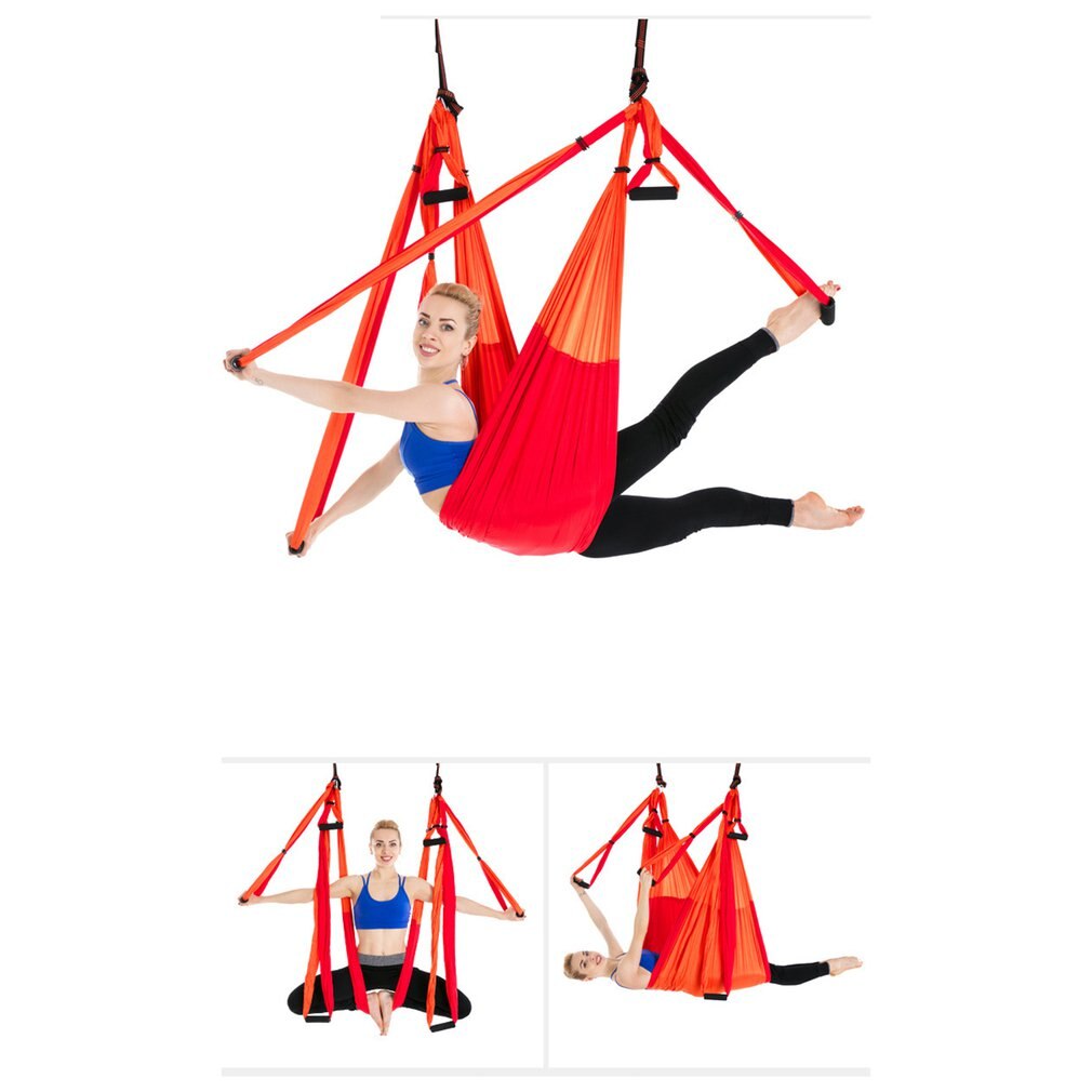 6 Handgrepen Anti-Zwaartekracht Antenne Yoga Plafond Hangmat Vliegende Swing Trapeze Yoga Inversie Apparaat Home Gym Opknoping Riem